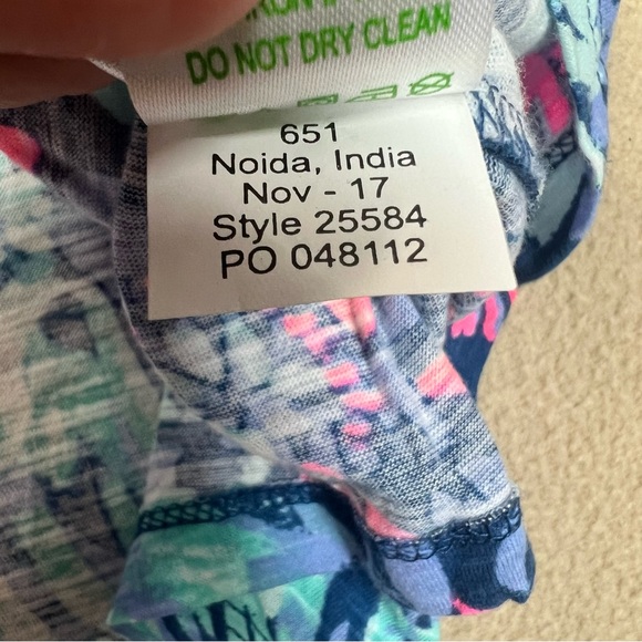 Lilly Pulitzer Tank Top Womens XXS Essie Smocked Neckline Cotton indigo Gypsea - Picture 6 of 7